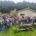 Photo by Keith Dekker
The crew at the the Master Gardener Foundation of Clallam County Spring Plant Sale is ready for another big event. This years sale is set for 9 a.m.-12:30 p.m. and 1-3 p.m. on Saturday, May 4, at the Woodcock Demonstration Garden, 2711 Woodcock Road. Choose from vegetable and herb starts, native saplings and shrubs, perennials, succulents, ornamental grasses, ground covers, houseplants, gardening gifts, gently-used garden supplies and more. Proceeds help fund education programs and demonstration gardens.