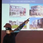 Sequim Gazette photo by Michael Dashiell
Seabrook CEO Casey Roloff talks with community members about a planned 500 to 600-home development near Sequim Bay on April 23 at John Wayne Marina. Many of the residences would have relatively high density, he said, including apartments and small townhouse-style structures.