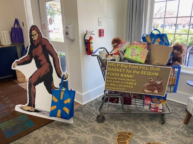 Photo courtesy of Sequim Food Bank / Dungeness Courte Memory Care helps collect food for the Sequim Food Bank