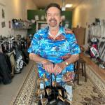 Sequim Gazette photo by Matthew Nash/ Jac Osborn stands in his new store Jax Golf Shop at 10163 Old Olympic Highway where he offers various services and equipment for avid and novice golfers alike.
