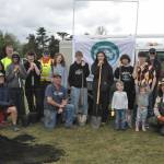 Sequim Gazette photo by Matthew Nash/ Sequim High School Agriculture students and staff, City of Sequim staff and elected/ appointed officials, and community members gather for a photo of Sequims Arbor Day Celebration on April 26.