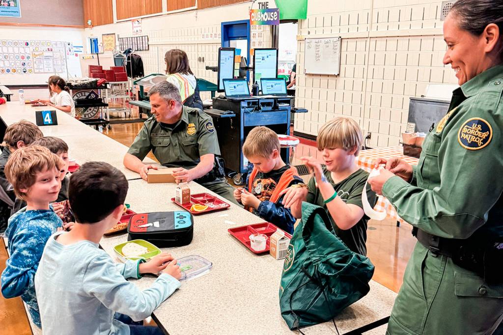 U.S. Border Patrol agents from the Blaine sector joined Helen Haller Elementary second graders on April 26 to discuss their jobs for Friend a First Responder Day.