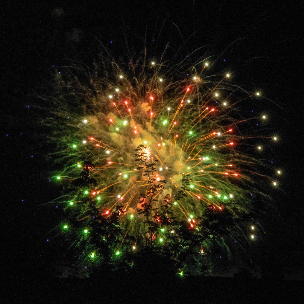 Sequim Gazette photo by Emily Matthiessen
Fireworks, seen here in 2023, take place above Carrie Blake Community Park at dusk on Friday, May 10 as part of the Sequim Logging Show.