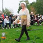 Sequim Gazette photo by Matthew Nash/ Holly Bliss of Sequim made her Trashion Show sweater from five different dogs hair. She estimates it took her about a month to make.