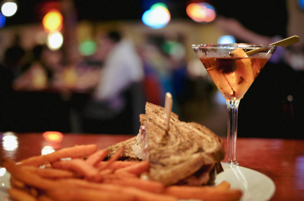 Sequim Gazette photo by Elijah Sussman / The Manhattan and a Reuben sandwich at The Oasis Bar and Grill in Sequim on May 5.
