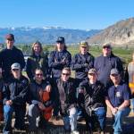 Photo courtesy of Bill McFarlen / Sequim High FFA students and advisors enjoy a successful FFA trap shooting competition in Wenatchee in April. Pictured are (back row, from left) Kevin Woods, Cole Tate, Lillian Bond, Austin Parker, Westin Opdyke, Zak Bell, Aurora Cline and Charles Rusciano, with (front row, from left) Susannah Sharp, Lily Meyer, Elizabeth Howard, Elizabeth Beebe, Levi Breithaupt and Bill McFarlen.