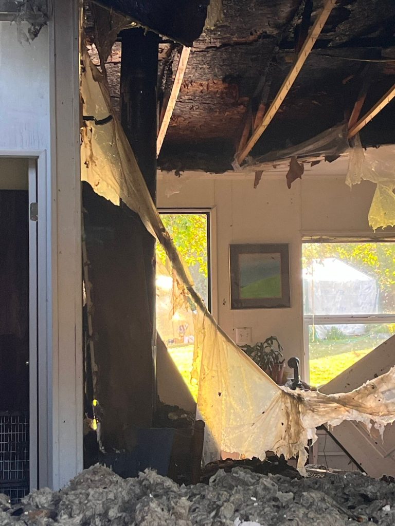 Photos courtesy Elliott Jones/ CCFD3
Clallam County Fire District 3 firefighters fought a fire on May 10 that damaged a manufactured home.