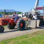 Photo by Bob Lampert / Tony Boyer competes in the tractor pull at the annual Sequim Logging Show.