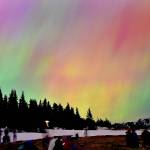 KEITH THORPE/PENINSULA DAILY NEWS
The aurora borealis, also known as the Northern Lights, illuminate the sky on Friday night into Saturday morning at Hurricane Ridge in Olympic National Park south of Port Angeles. A G5 magnetic storm created conditions for the aurora to be visible to large portions of North America, including hundreds of people who ventured to the ridge to watch the geomagnetic spectacle. Space weather forecasters for the National Oceanic and Atmospheric Administration have left open the chance of additional auroras for the next several days based upon recent solar activity.