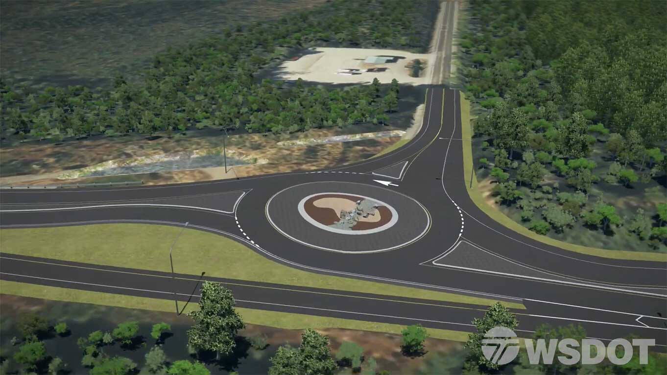 Graphic courtesy of Washington Department of Transportation / State transportation officials began work on roundabout at the intersection of State Route 19 and State Route 104.