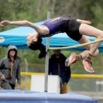 Sequim Gazette file photo by Michael Dashiell / Sequim freshman Clare Turella captured a state title by clearing 5-feet, 2-inches at the Cclass 2A State Track and Field Championships in May. She was named to the all-Olympic League first team.