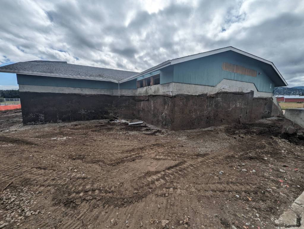 Photo by Noah Glaude/North Olympic Library System / Dirt berms are cleared away from the Sequim Library at 630 N. Sequim Ave. It was eye-opening how much space took up, said Noah Glaude, executive director with the North Olympic Library System.