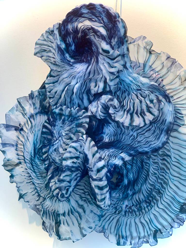 Photo courtesy of Cathie Wier / Whirlpool Swirls by Debra E. Olson, one of 15 artists whose work is on display as part of the Small Treasures show  featuring unique works by 15 members of the Peninsula Fiber Artists group at the A. Milligan Art Studio & Gallery in June.
