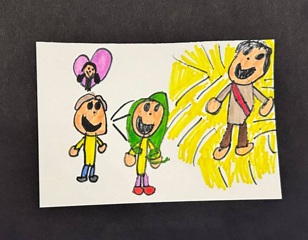 Photo courtesy of Olympic Christian School / Kindergartener Emery Younger took first place at the Olympic Christian Schools 2024 Art Festival with Love.