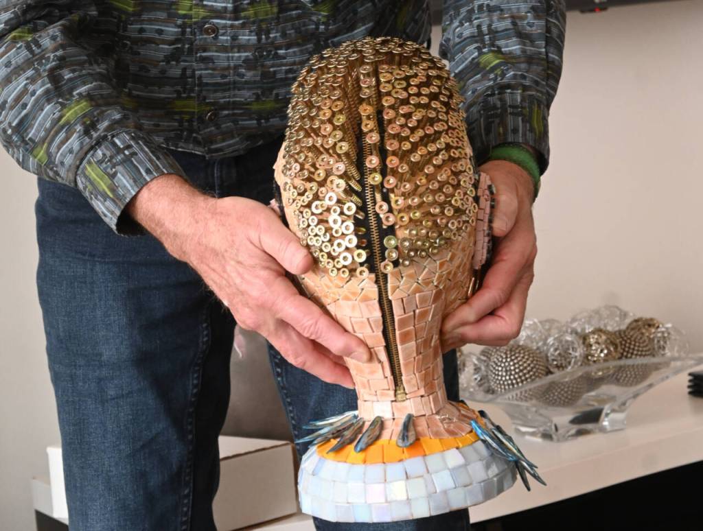 Sequim Gazette photo by Michael Dashiell / Christian Speidels Love Is Strange features dozens of screws and a zipper.