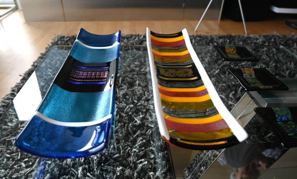 Sequim Gazette photo by Michael Dashiell / Liz Harper says her fused glass artwork has become much more intentional over the years as shes matured as an artist.