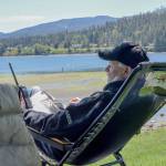 Sequim Gazette photo by Elijah Sussman / Tom Burns takes in the view at John Wayne Marina on low-tide day, June 6.