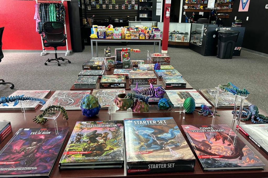 Role playing games, graphic novels, board games, and much more are offered inside Cardquest Gaming for sale.