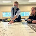 Sequim Gazette photo by Matthew Nash
Erika Lindholm, left, and Raquel Lohrmann work together in a small group on June 13 in the Guy Cole Event Center discussing residents priorities for Sequim and how those affect other topics such as transportation and water preservation. The event was the first series of a handful of workshops planned for the City of Sequims updated Comprehensive Plan process.
