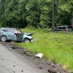 Photo courtesy Clallam County Fire District 3/ Three people were transported to area hospitals for injuries on Monday, June 17 after a collision on U.S. Highway 101 that involved two SUVs and a semi-truck.
