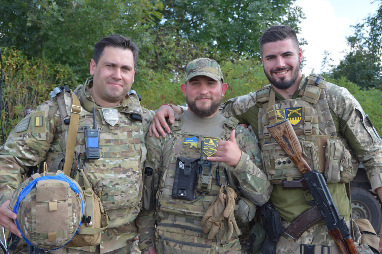 Photo courtesy of Kate Orz
Kate Orz of Sequim and friends look to help troops with Ukraine armys 92nd Brigade with warm weather gear via a July garage sale fundraiser.