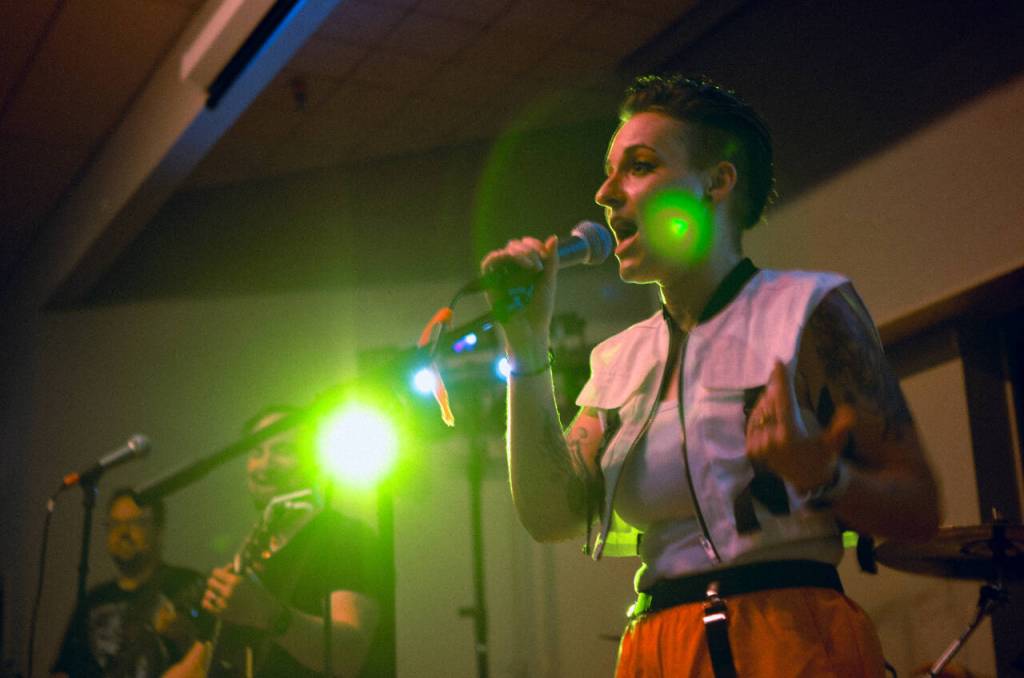 Sequim Gazette photo by Elijah Sussman / Sadie Sprenger and SuperNostalgic entertain the Sequim Elks Club crowd on May 4.