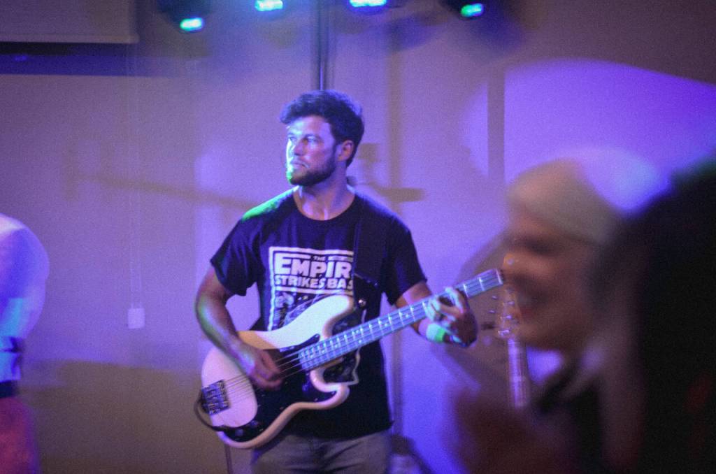 Sequim Gazette photo by Elijah Sussman / Adam Bettger and SuperNostalgic rock the crowd at the Sequim Elks Club on May 4.