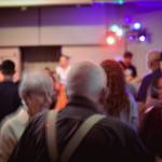 Sequim Gazette photo by Elijah Sussman / SuperNostalgic draws a full crowd on the Sequim Elks dance floor in early May.