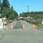 Sequim Gazette photo by Matthew Nash/ Road work to add utilities for the Rolling Hills development off South Seventh Avenue sees daytime closures during construction through mid-July.