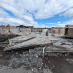Photo by Noah Glaude/North Olympic Library System
Workers with Hoch Construction remove much of the structure at the Sequim Library location at 630 N. Sequim Ave., in preparation for the major expansion project.