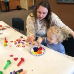 Photo courtesy of North Olympic Library System
Children can explore sensory art activities with their caregivers with the Little Hands Art program, with a session scheduled for the Sequim Librarys temporary location on July 24.