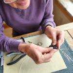 Photo courtesy of Paulette Hill
Jewelry artist Paulette Hill wire wraps a Botswana agate cabochon in sterling silver.