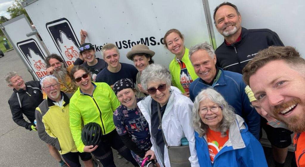 Photo courtesy of Sequim MS Support Group
Members of the Sequim MS Support Group join riders from the Bike the US for MS group at Carrie Blake Community Park in late June.