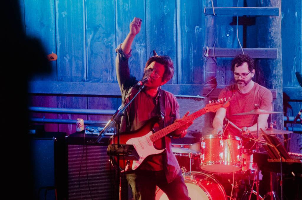 Sequim Gazette photo by Elijah Sussman / Tomo Nakayama of Seattle performs a dance-filled indie-pop set at Tarboo Fest on July 5.