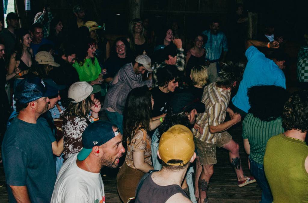 Sequim Gazette photo by Elijah Sussman / Black Ends Gunk-Pop pulses frenetic energy through the crowded barn at Tarboo Fest on July 6.