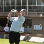 Photo byDave Logan/For Olympic Peninsula News Group / Alex LemMon tees off at the first hole at The Cedars at Dungeness during the 2024 Clallam County Amateur Championship.