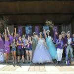 Sequim Gazette photo by Matthew Nash
Kelly Iriye, executive director of the Sequim Lavender Festival cuts the ribbon for the festival on July 19 with support from staff and dignitaries with the Sequim-Dungeness Valley Chamber of Commerce, Sequim Irrigation Festival, and more.