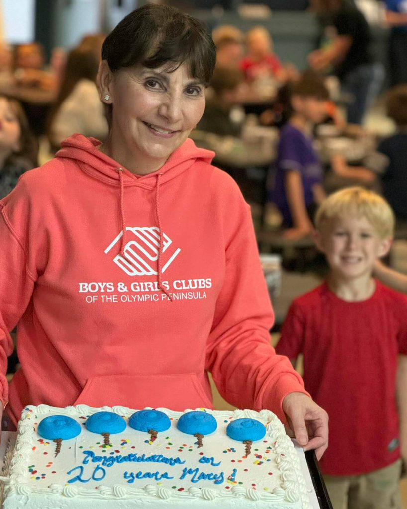 Photo courtesy Boys & Girls Clubs of the Olympic Peninsula/ Boys & Girls Club staff and members in Sequim celebrated CEO Mary Budke serving 20 years with the organization in June.