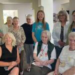 Photo courtesy of P.E.O. chapter HM
2024 Sequim High graduate Pearle Peterson (back row, fifth from left) receives a $2,500 Chapter HM Foundation scholarship from chapter members.
