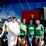 Sequim Gazette photo by Michael Dashiell
Members of the extended family of Jack Grennan stand in front of the newly unveiled portrait of the World War I soldier for whom Sequims American Legion Hall is named. The family joined about 100 individuals in celebrating the Legion Posts Remember Me mural on July 20.