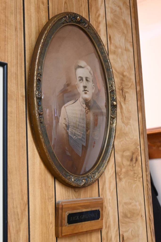 Sequim Gazette photo by Michael Dashiell / A photograph of Jack Grennan hangs inside the American Legion Jack Grennan Post #62 building on East Prairie Street.