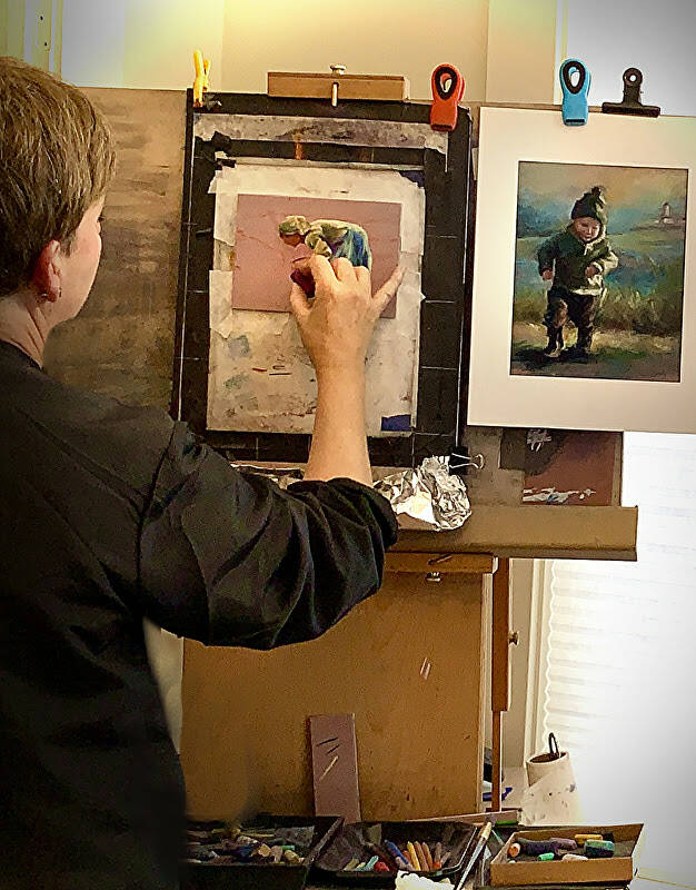 Photo courtesy of Anne Milligan / AnneMilligan works on a piece at the A. Milligan Art Studio & Gallery in Sequim.