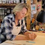 Photo courtesy of Gloria Knapp / Gloria Knapp works on her art in her near-downtown Sequim studio.