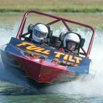 The Full Tilt 03B boat out of Snohomish, driven by Scarlett Taylor and navigated by her daughter Sophia Taylor, takes on the course at the Extreme Sports Park in the modified qualifying rounds in September 2023. (Jeff Halstead)