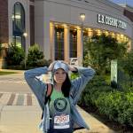 Photo courtesy of Turella family / Sequims Clare Turella celebrates a 17th place finish in the high jump at the USA Track & Field National Junior Olympic Championships in Texas on July 25.