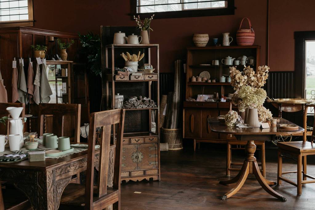 Photo courtesy Alyssa Teuton/ Most furnishings were restored by Carlsborg Store co-owner Justin Pollak and are for sale along with quality goods, curated vintage products, and much more.