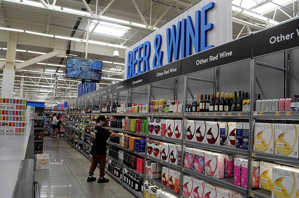 Sequim Gazette photo by Matthew Nash/ New, large signs are now above most areas of the Sequim Walmart to better help customers find what theyre looking for, staff said.