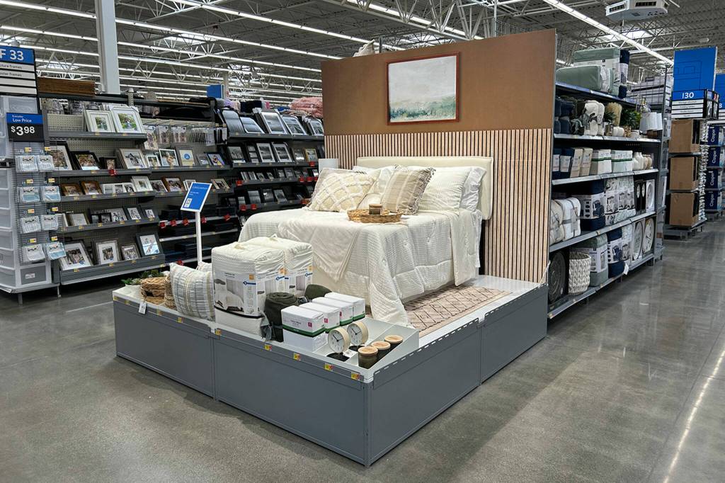 One of the many new features of the Sequim Walmarts remodel includes new displays of available items, such as bedroom sets.