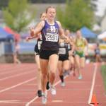Sequim Gazette file photo by Michael Dashiell / Sequim High senior Riley Pyeatt races to a win in the 800 meters at the state 2A track and field championships at Mount Tahoma High School in 2022  breaking her own school mark in the process.