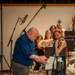 Photo courtesy of Orquesta de Ciudad Granada / Port Angeles Symphony conductor Jonathan Pasternack records Strauss violin concerto and Lalos Symphonie Espagnole with virtuosa Franziska Pietsch (with violin) in Spain this summer.